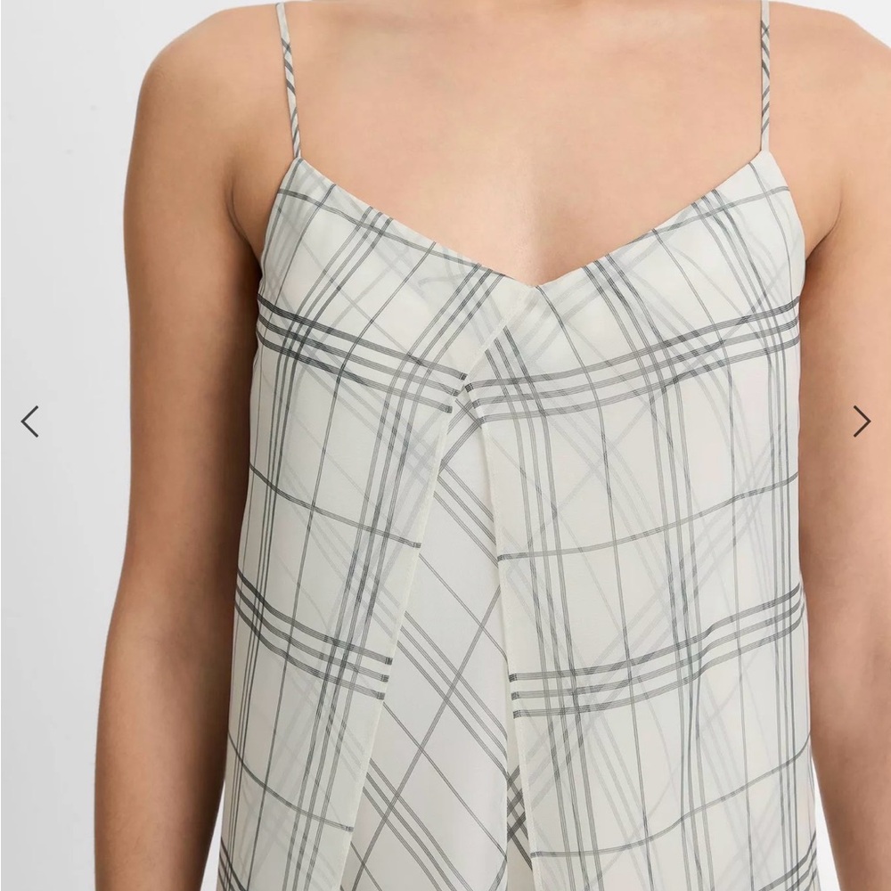 Plaid Sleeveless Maxi Dress Vince NWT size M - Picture 2 of 8